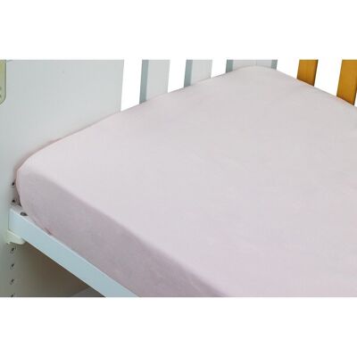 FITTED SHEET FOR COT BED60X120 POPELIN 100% COTTON - PINK