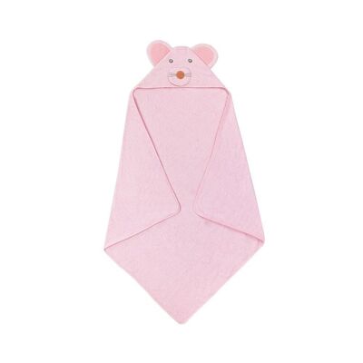 SERVIETTE DE BAIN - 100X100 - 400 G/M2 COTON ÉPONGE. MOD. RATON - ROSE