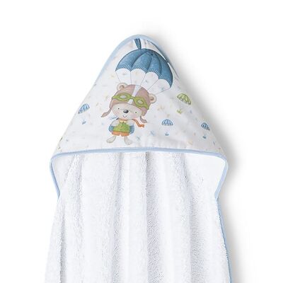 BATH TOWEL 1 X 1 MT. - MOD. PARACAIDISTA - W/BLUE