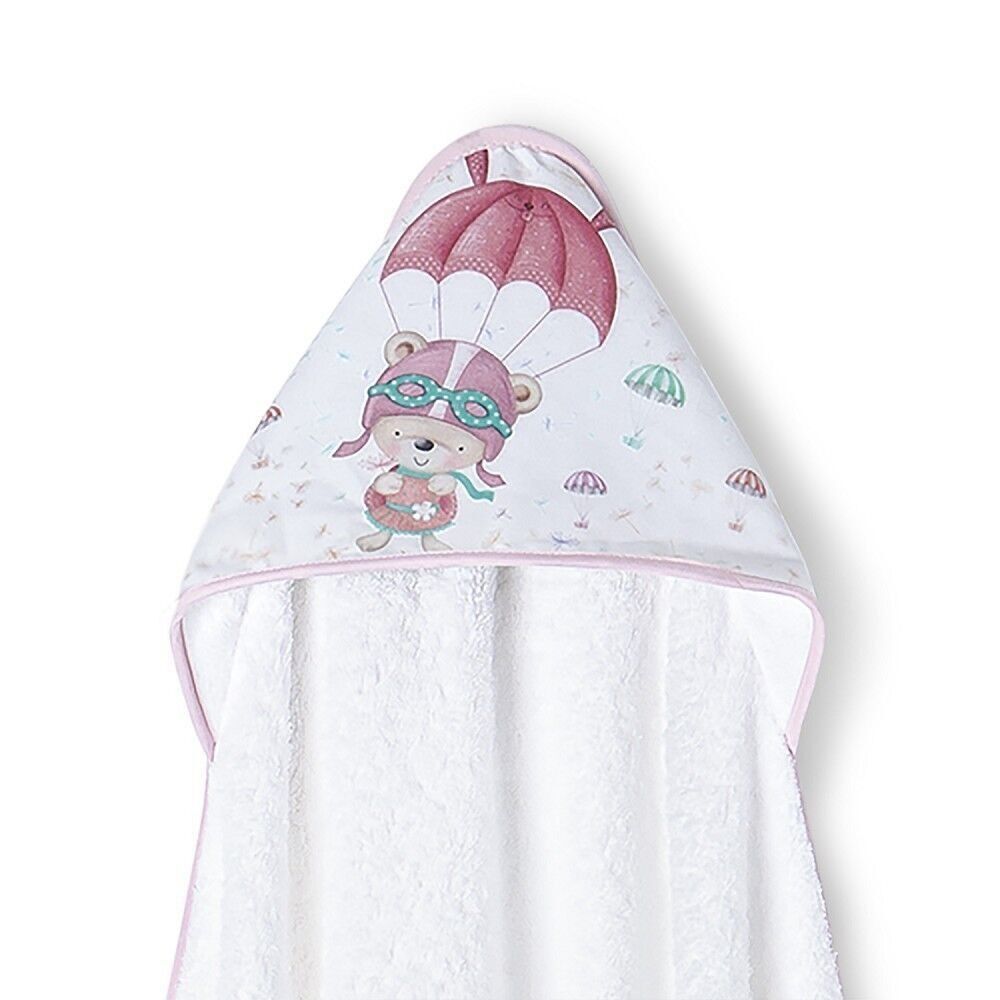 BATH TOWEL 1 X 1 MT. - MOD. PARACAIDISTA - W/PINK