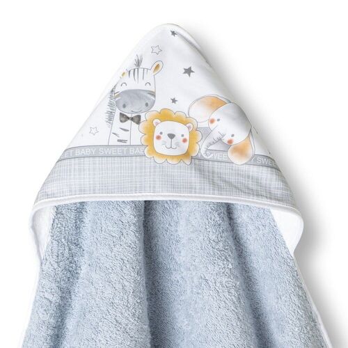 BATH TOWEL 1 X 1 MT. - MOD. ANIMALITOS - GRAY