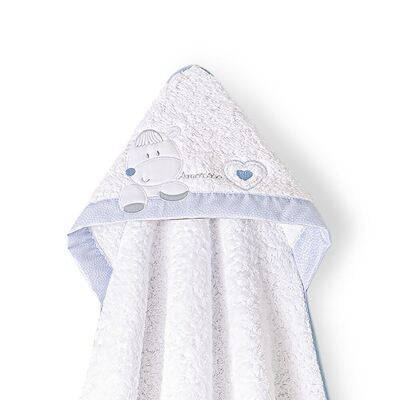 SERVIETTE DE BAIN - 1X1 MT. MOD. CORAZON AMOROSO - A/BLEU