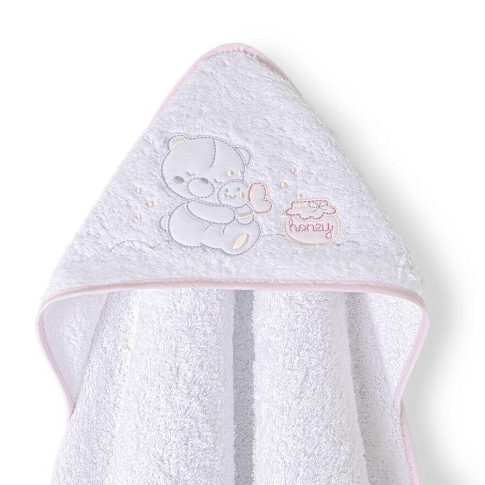 TELO BAGNO - 1X1 MT. MOD. ORSETTO DEL MIELE - CON ROSA