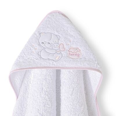 BATH TOWEL - 1X1 MT. MOD. HONEY BEAR - W/PINK