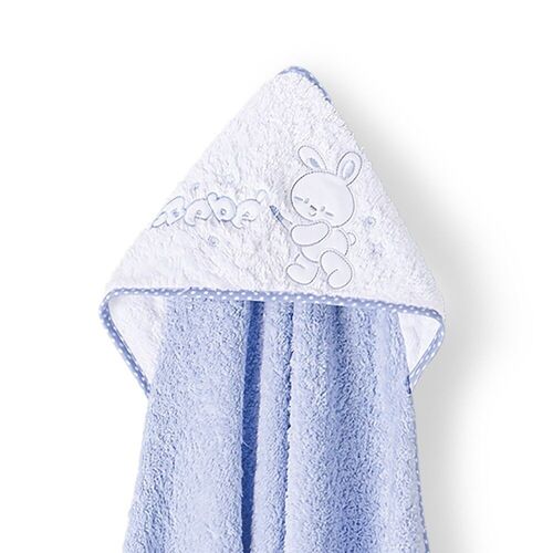 BATH TOWEL - 1X1 MT. MOD. RABIT BEBE - BLUE