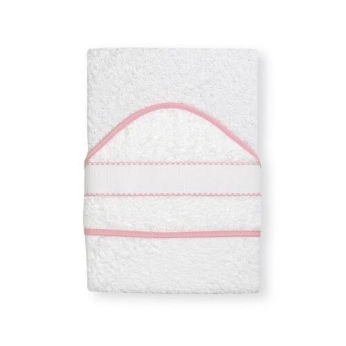 BATH TOWEL 1 X 1 MT MOD. STICH WHITE / PINK