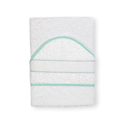 BATH TOWEL 1 X 1 MT MOD. STICH WHITE / GREEN