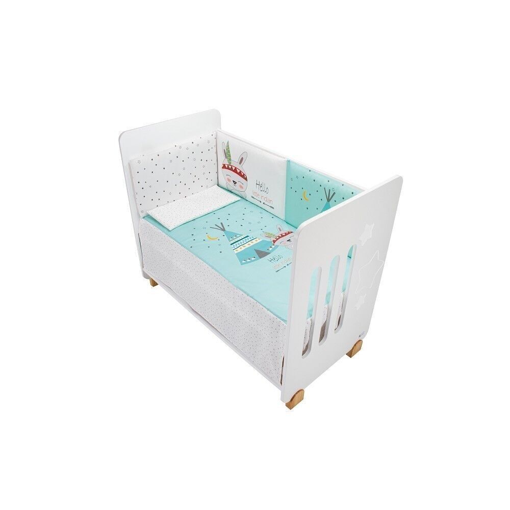 3-TEILIGES SET KINDERBETT 60X120 (DECKE+STUECK+KISSEN) - JERSEY - MOD. TIPI OSO - GRÜN