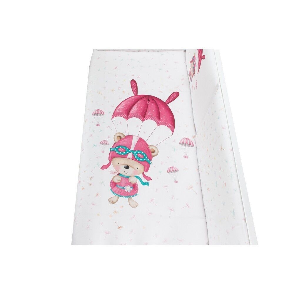 2 PZ. COORDINATO CON COPRIPIUMINO (SFODERABILE) - MOD. PARACAIDISTA - ROSA