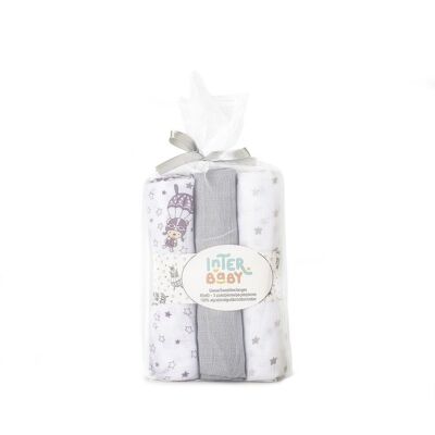 SWADDLES 80X80 - MOD. PARACAIDISTA - PACK 3 - GRAY