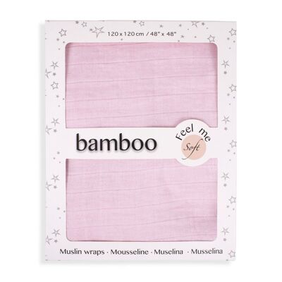 SWADDLE 120 X 120 - BAMBOO - MOD. PLAIN COLOR - PINK