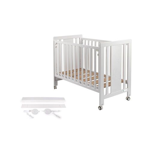COT BED FOR MATTRESS 60X120 - MOD. MONET - WHITE COLOR + KIT CO-SLEEPING