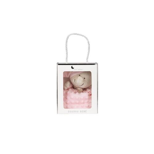 DOUDOU - 28X17 - IN GIFT BOX - MOD. BEAR WITH HAT - PINK