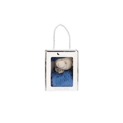DOUDOU - 28X17 - IN GIFT BOX - MOD. BEAR WITH HAT - NAVY BLUE