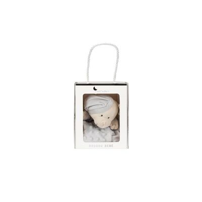 DOUDOU - 28X17 - IN SCATOLA REGALO - MOD. ORSO CON CAPPELLO - GRIGIO