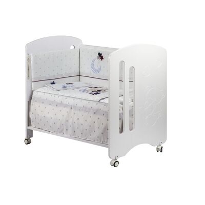 COT LOVELY PREMIUM + SET COT BED 60X120 (QUILT+BUMPER+PILLOW) - COTTON - MOD. OSO AMOROSO - GRAY