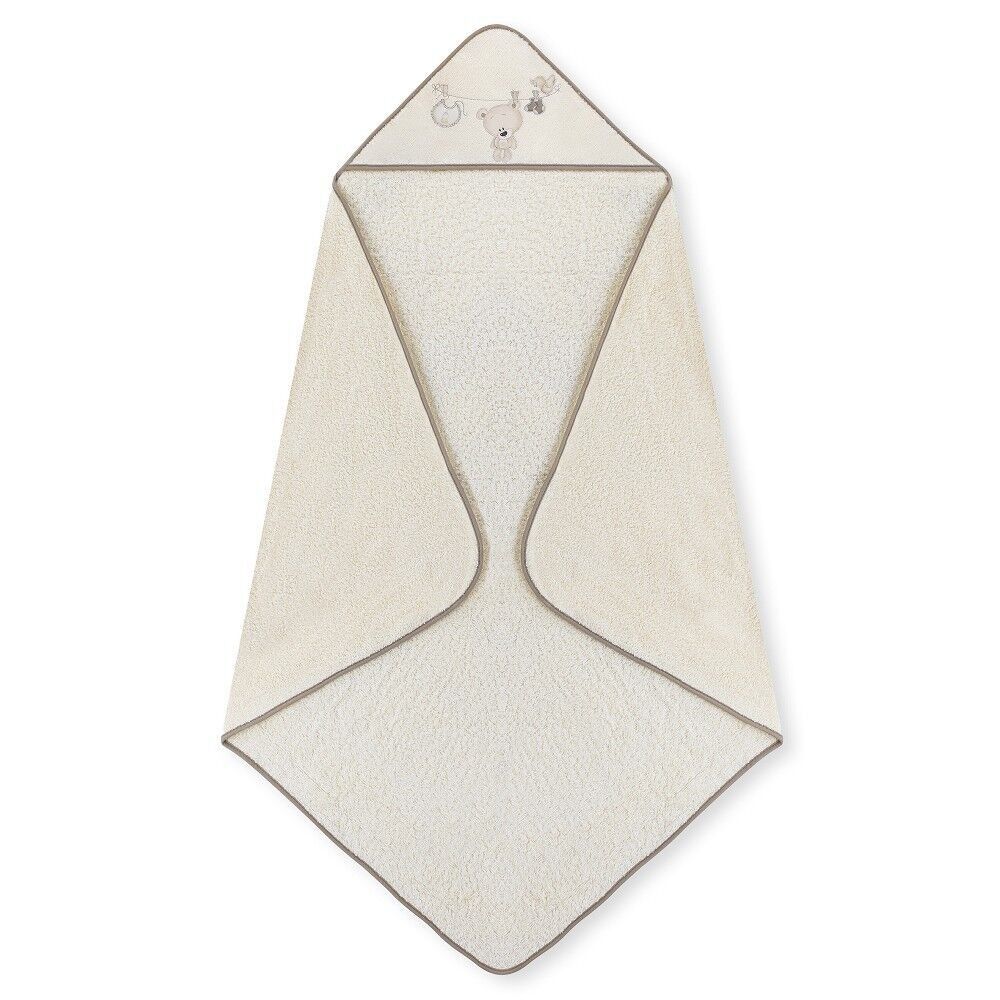 ASCIUGAMANO BAGNO - 100X100 - 400 G/M2 COTONE SPUGNA + SPAZZOLA E PETTINE - MOD. TENDERO OSO BEIGE