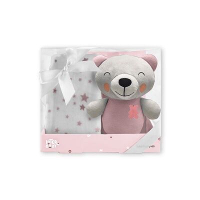 BLANKET + PLUSH TOY - PINK