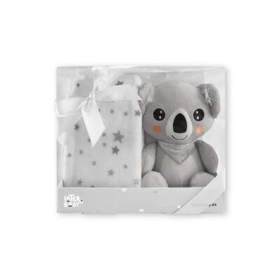 BLANKET + PLUSH TOY - GRAY