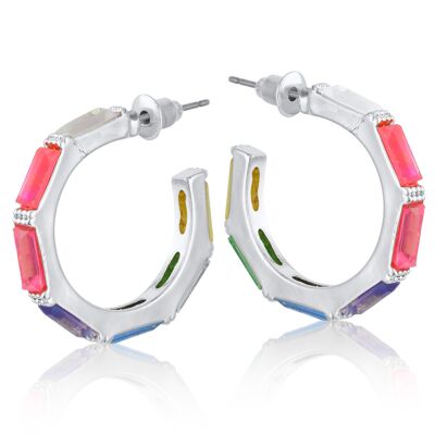 ORECCHINI A CERCHIO AUGUSTA DEMI FINE ARCOBALENO 2638