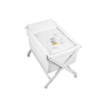 LIT EN X EN HÊTRE BLANC + LITERIE + VÊTEMENT + MATELAS