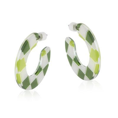 FARAH SIMPLE HOOP RESIN EARRINGS 2569