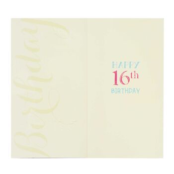 Carte d'anniversaire à deux chiffres pour 16 ans 2