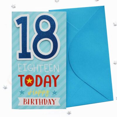 Tarjeta de cumpleaños número 18 de dos dígitos para hombre