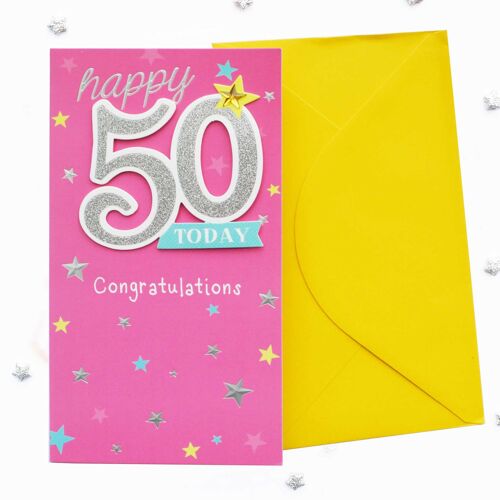 Double Digits 50th Birthday Card Female