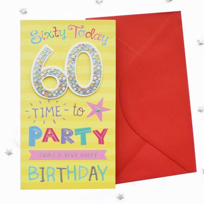 Zweistellige Geburtstagskarte zum 60. Geburtstag, weiblich