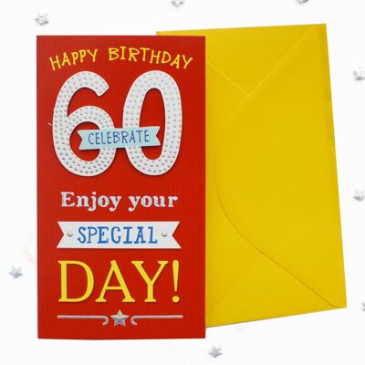 Zweistellige Geburtstagskarte zum 60. Geburtstag, männlich