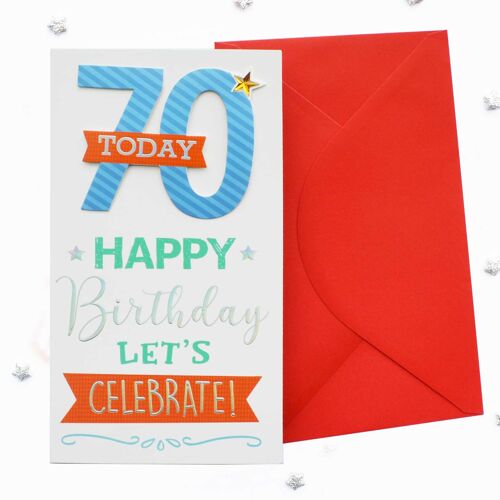 Double Digits 70th Birthday Card Male