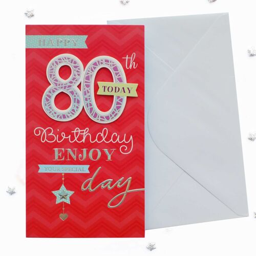 Double Digits 80th Birthday Card Female