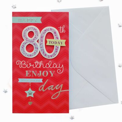 Zweistellige Geburtstagskarte zum 80. Geburtstag, weiblich