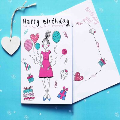 Doodles   Birthday Girl Card