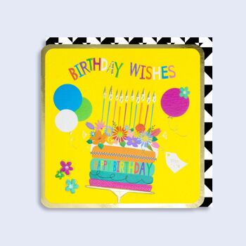 Fleurs lumineuses en carte néon et gâteau d'anniversaire 1