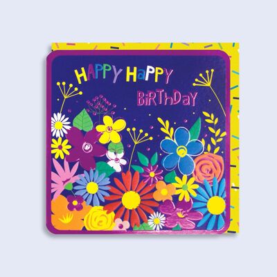 Luminous  Neon Card - Happy Happy Birthday