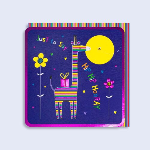 Luminous  Neon Card - Hip Hip Hooray