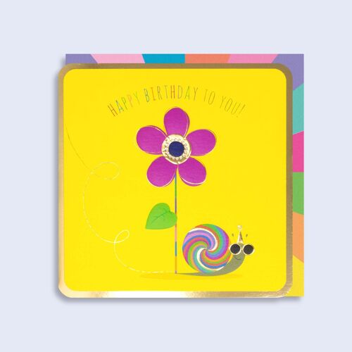 Luminous Neon Card Happy Birthday Snail