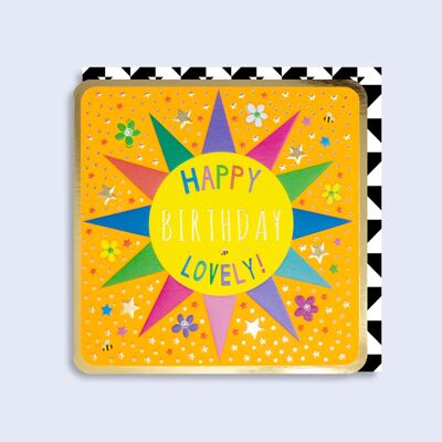 Leuchtende Neon-Karte Happy Birthday Lovely