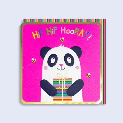 Biglietto di compleanno con panda luminoso al neon