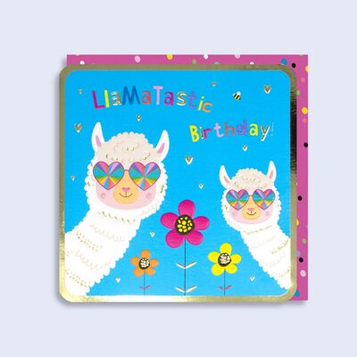 Luminous  Neon Card  Llamatastic Birthday