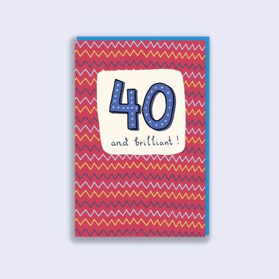Tarjeta de cumpleaños número 40 Pop