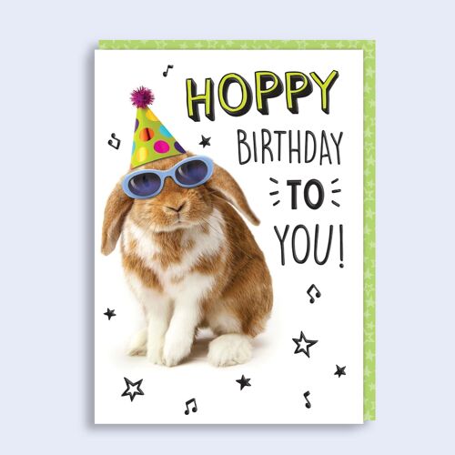 Just Fur Fun  Birthday Card  Hoppy Birthday