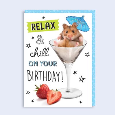 Carte d'anniversaire Just Fur Fun Relax and Chill