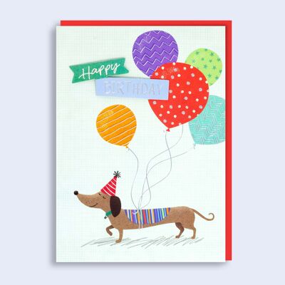 Juste pour dire la carte d'anniversaire de chien de saucisse