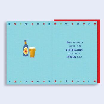 Juste pour dire la carte d'anniversaire de bouteilles de bière 2