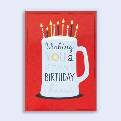 Just to Say Bier und Kerzen Geburtstagskarte