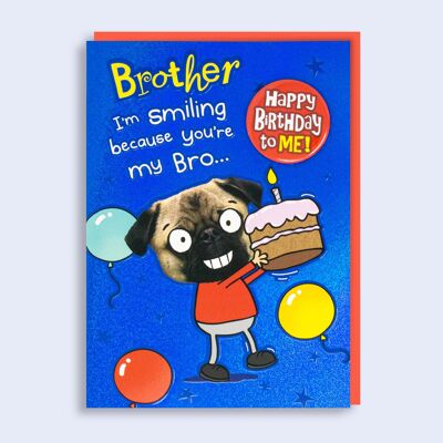 Juste pour dire carte d'insigne d'anniversaire frère carte d'anniversaire
