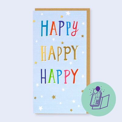 Vídeo tarjeta de felicitación feliz feliz feliz